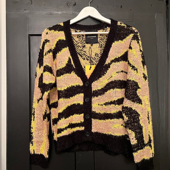 Le Superbe Yellow and Black Cardigan - Picture 1 of 4